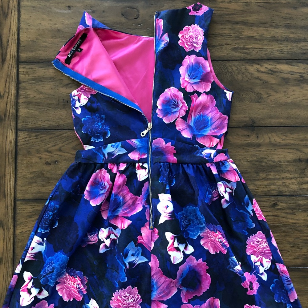 Girls Miss Behave Floral Scuba Dress, Sizes S